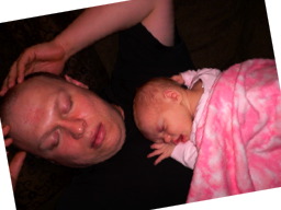 Father and Daughter napping